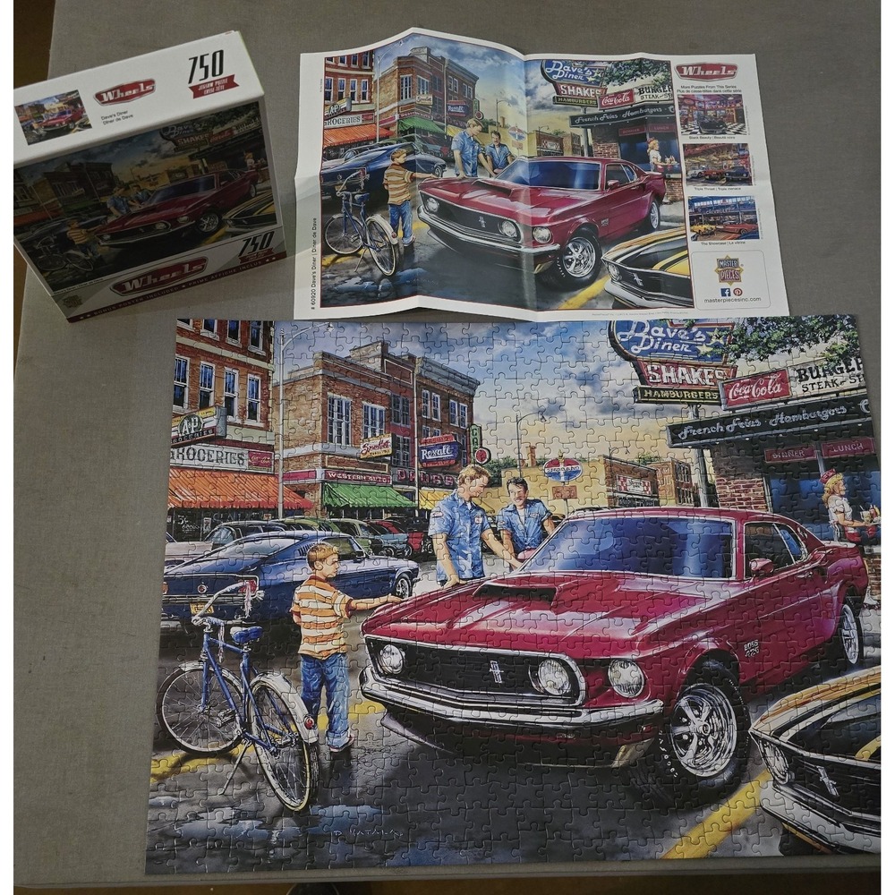 MasterPieces Wheels Daves Diner 750 Piece Jigsaw Puzzle Ford Mustang Boss 429